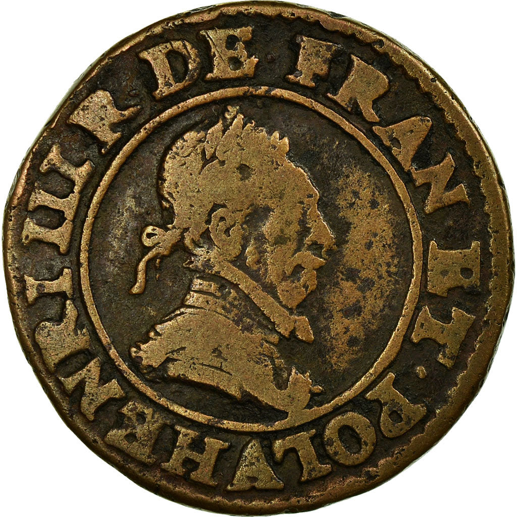 Monnaie, France, Henri III, Double Tournois, Paris, TB, Cuivre, CGKL:86