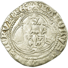 Coin, France, Charles VII, Blanc à la couronne, Montélimar, EF(40-45), Billon