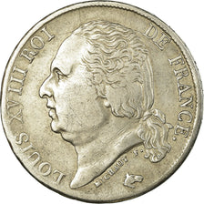 Coin, France, Louis XVIII, Franc, 1823, Lyon, EF(40-45), Silver
