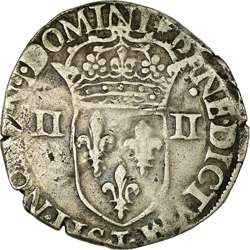 Moneta, Francja, Henri III, 1/4 Ecu, 1583, Nantes, Croix de Face, VF(20-25)