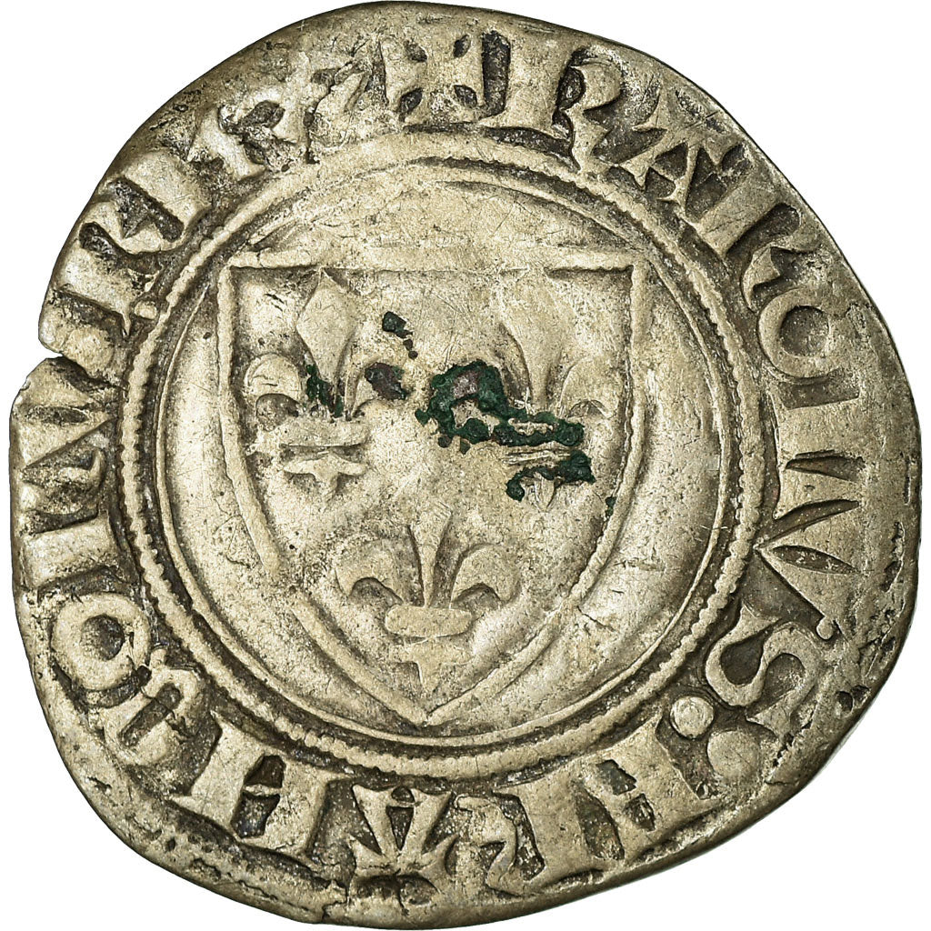 Monnaie, France, Charles VI, Blanc Guénar, Atelier incertain, TB+, Billon