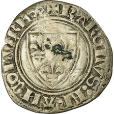 Monnaie, France, Charles VI, Blanc Guénar, Atelier incertain, TB+, Billon