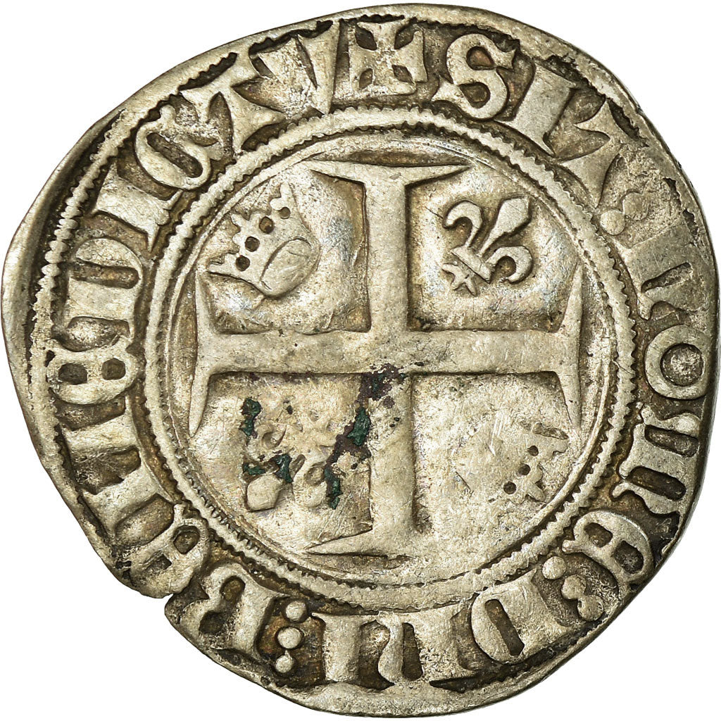 Monnaie, France, Charles VI, Blanc Guénar, Atelier incertain, TB+, Billon
