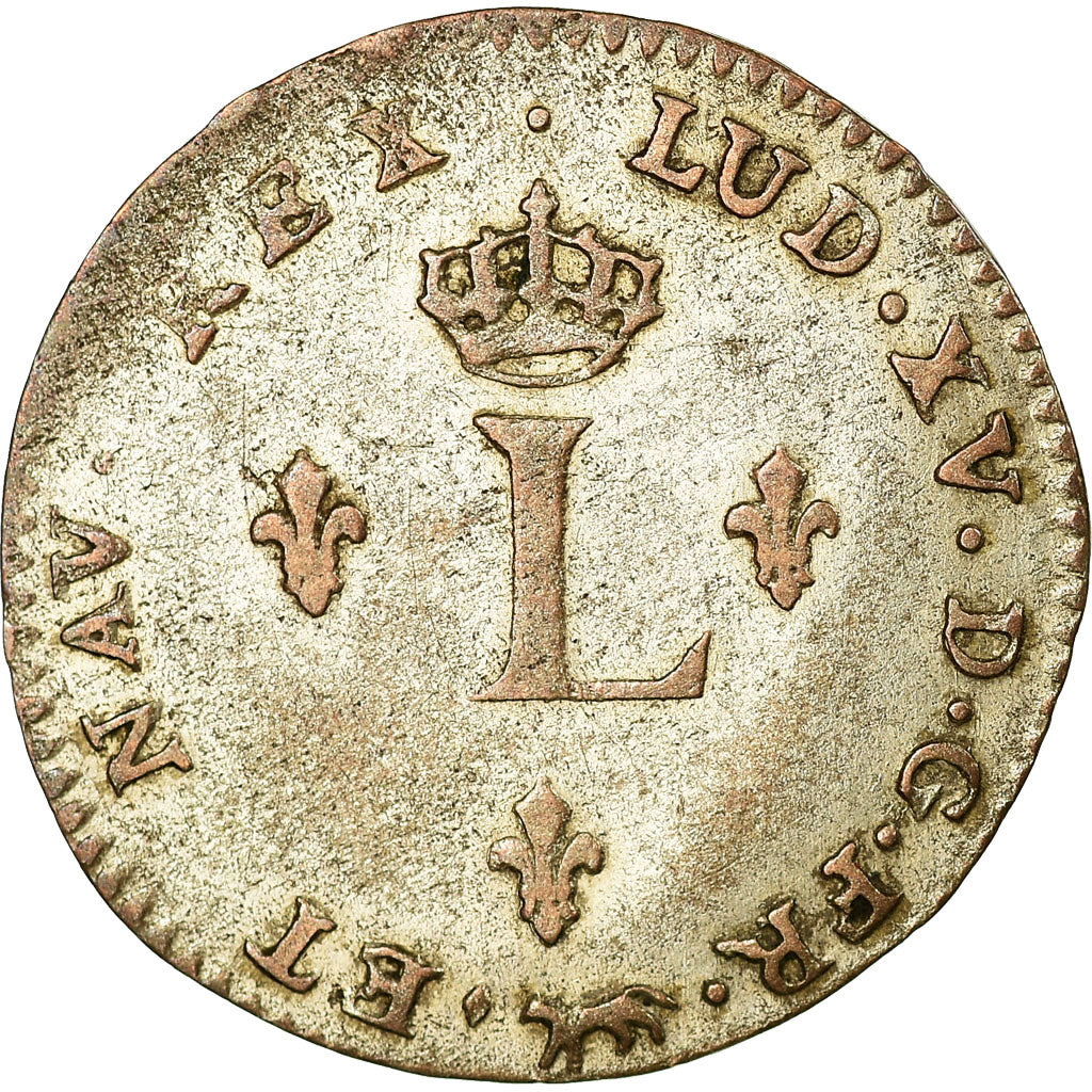 Coin, France, Louis XV, Double sol (2 sous) en billon, 2 Sols, 1741, Paris
