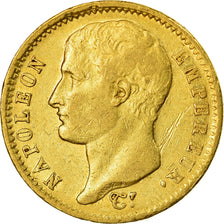Moeda, França, Napoléon I, 20 Francs, 1807, Paris, AU(50-53), Dourado