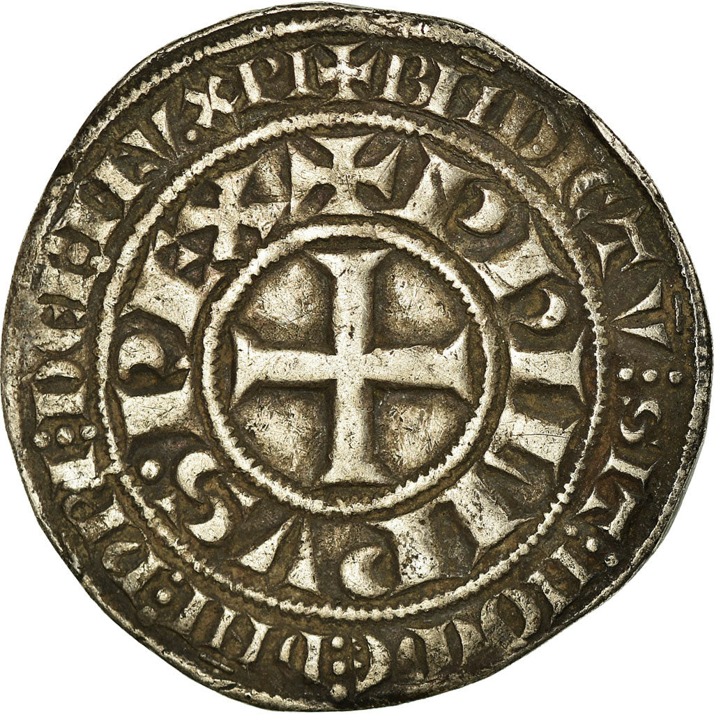 Monnaie, France, Philippe III, Gros Tournois, TTB, Argent, Duplessy:202A