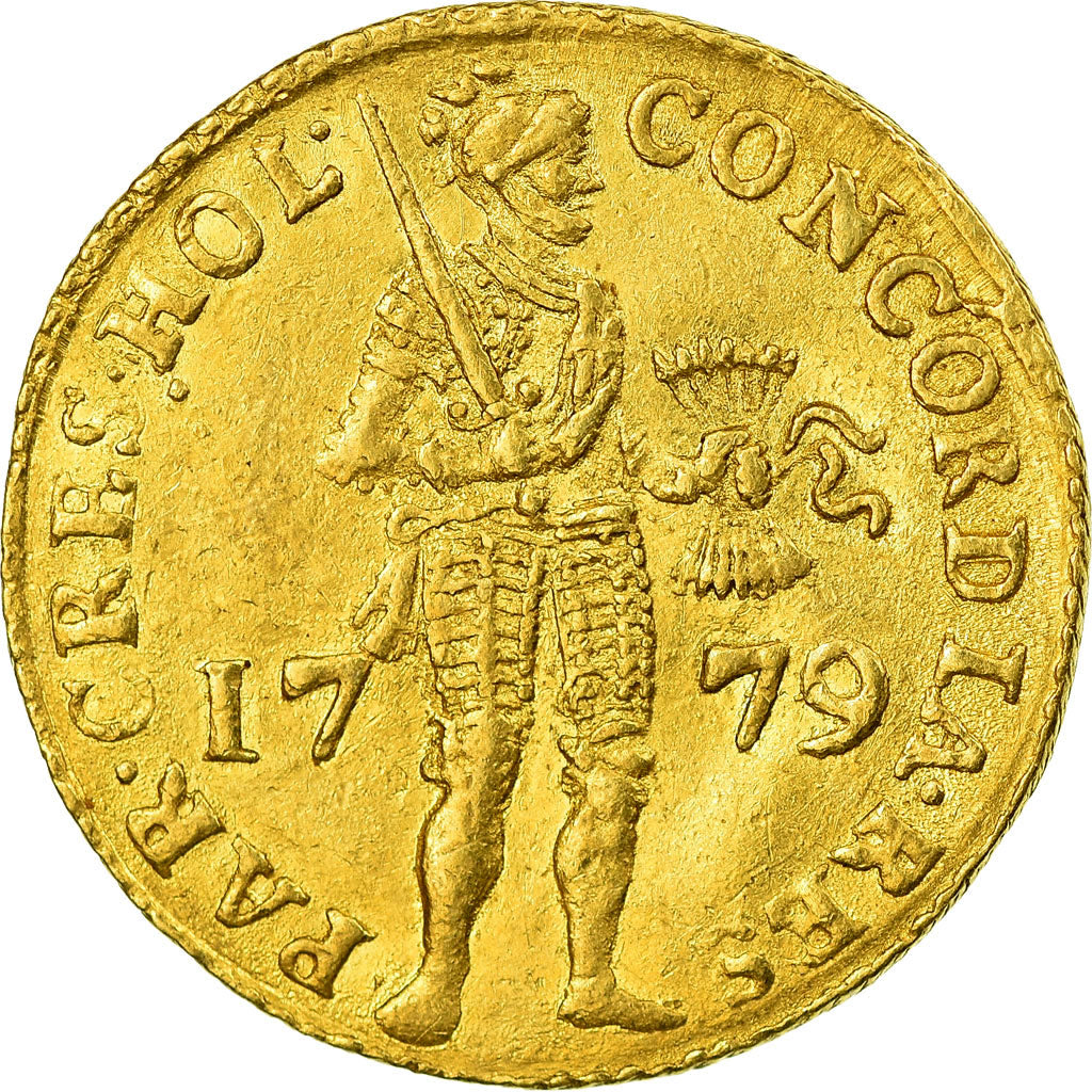 Coin, Netherlands, HOLLAND, Ducat, 1779, AU(55-58), Gold, KM:12.3