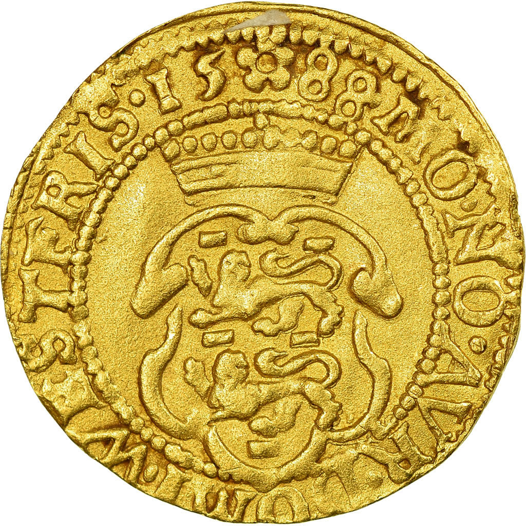 Coin, Netherlands, WEST FRIESLAND, Hongaarse Dukat, 1588, AU(50-53), Gold