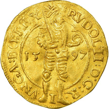 Monnaie, Pays-Bas, Rudolf II, Ducat, 1597, Kampen, TTB+, Or, Delmonte:1114