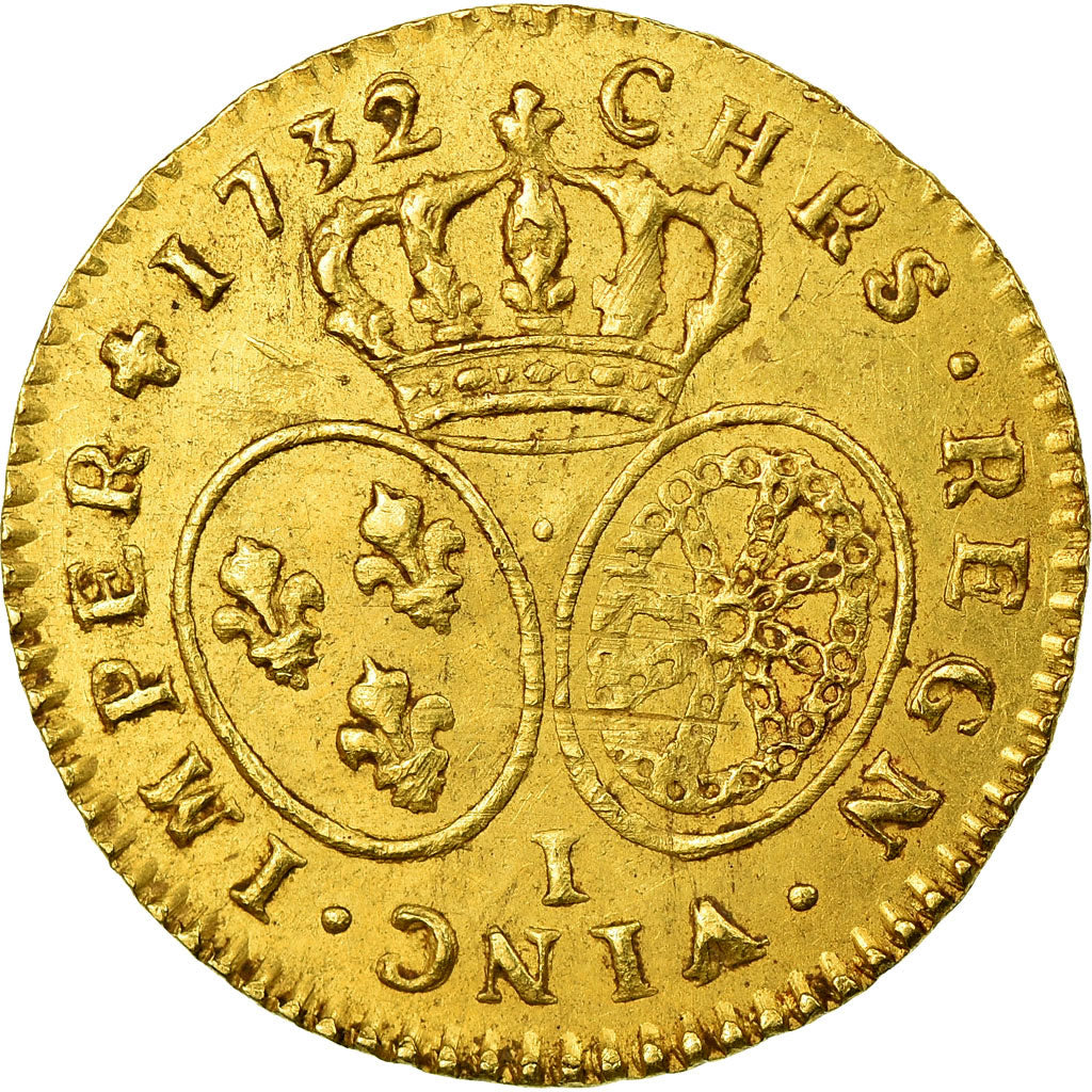 Monnaie, France, Louis XV, 1/2 Louis d'or aux lunettes, 1732 Limoges