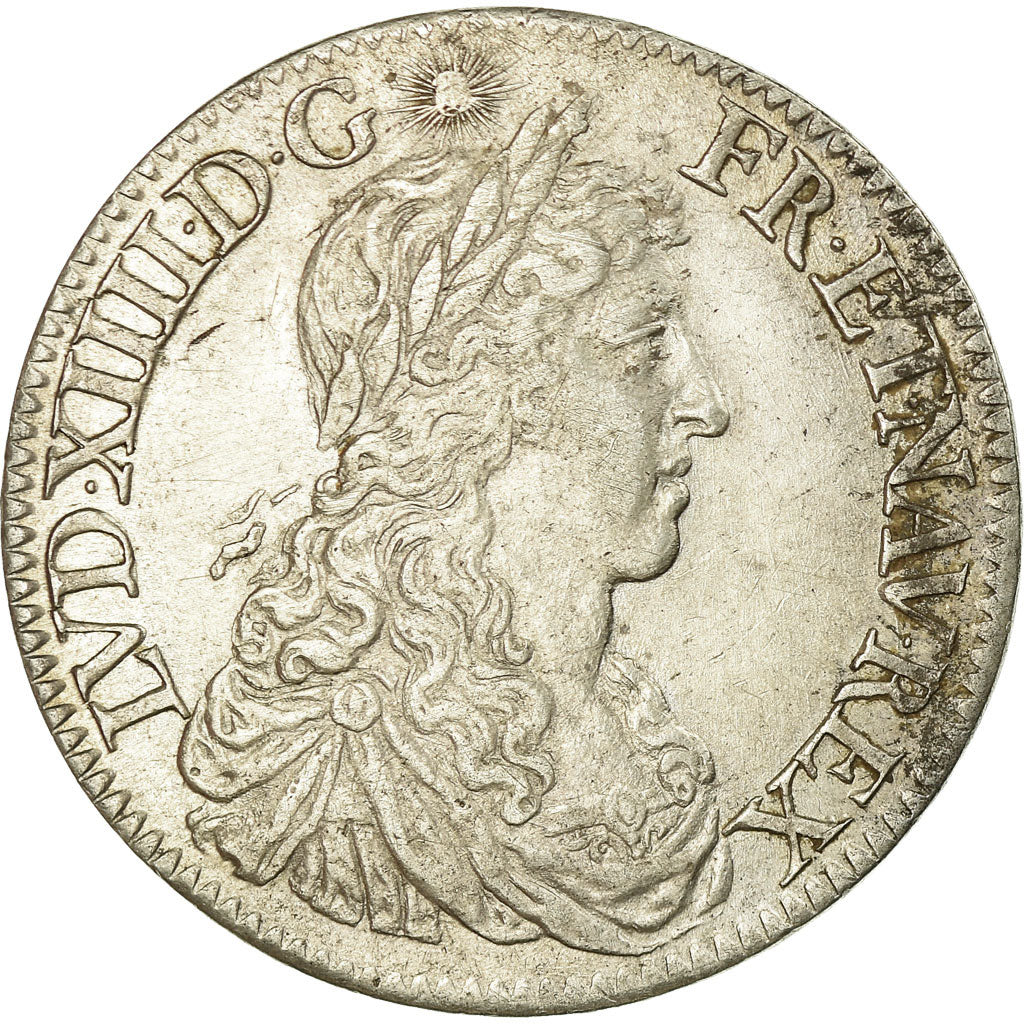 Moeda, França, Louis XIV, 1/2 Écu au buste juvénile, 1/2 Ecu, 1667, Paris