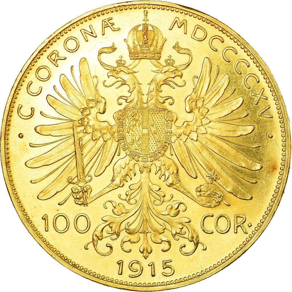 Austria, Franz Joseph I, 100 Corona, 1915, RESTRIKE, MS(60-62), Gold, KM:2819
