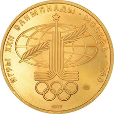 Coin, Russia, 100 Roubles, 1977, Moscow, MS(65-70), Gold, KM:A163