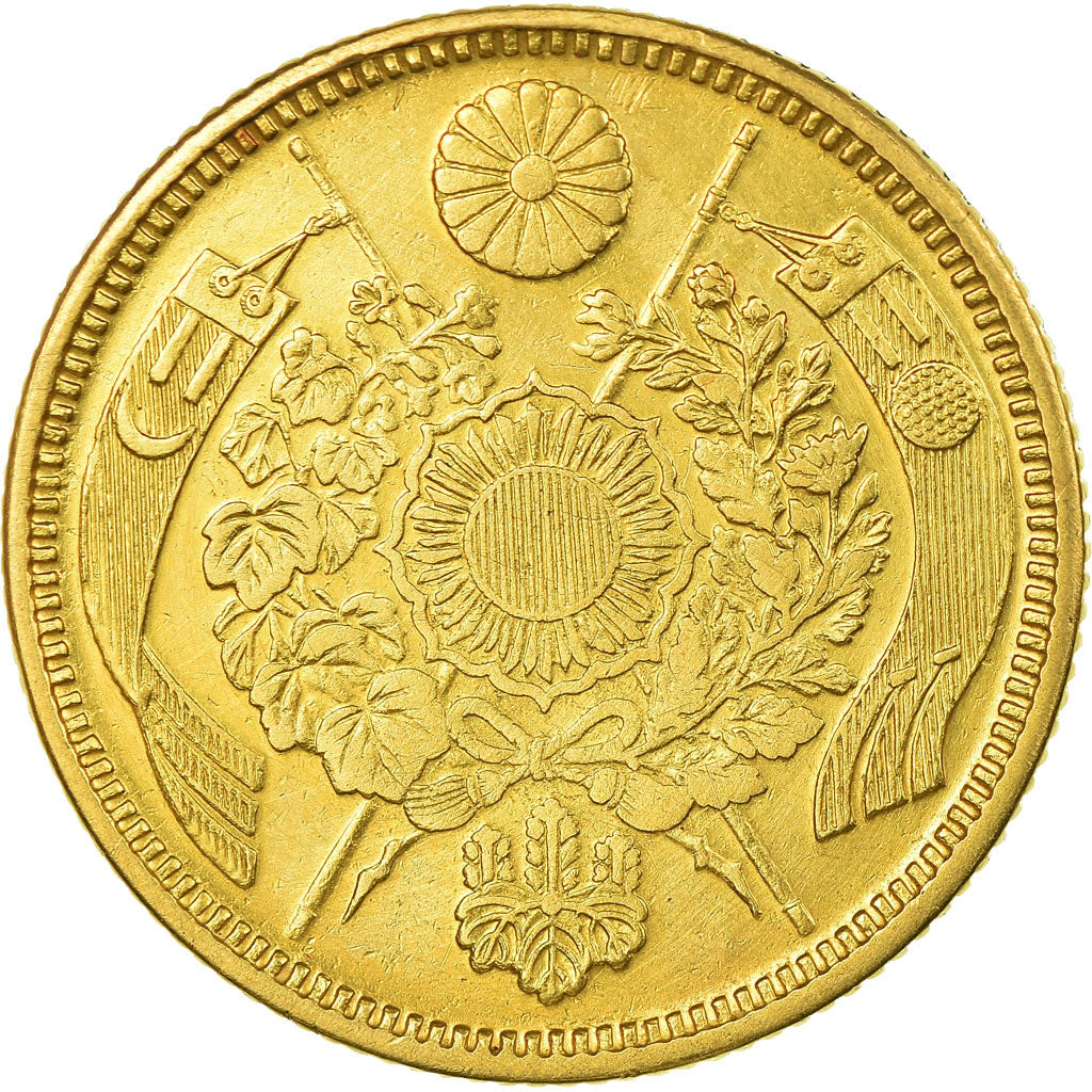 Monnaie, Japon, Mutsuhito, 5 Yen, Year 5 (1872), TTB, Or, KM:11a