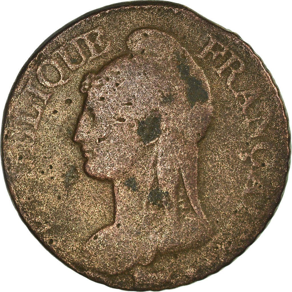 Moneta, Francia, Dupré, 5 Centimes, AN 6, Bordeaux, B+, Bronzo, KM:640.8