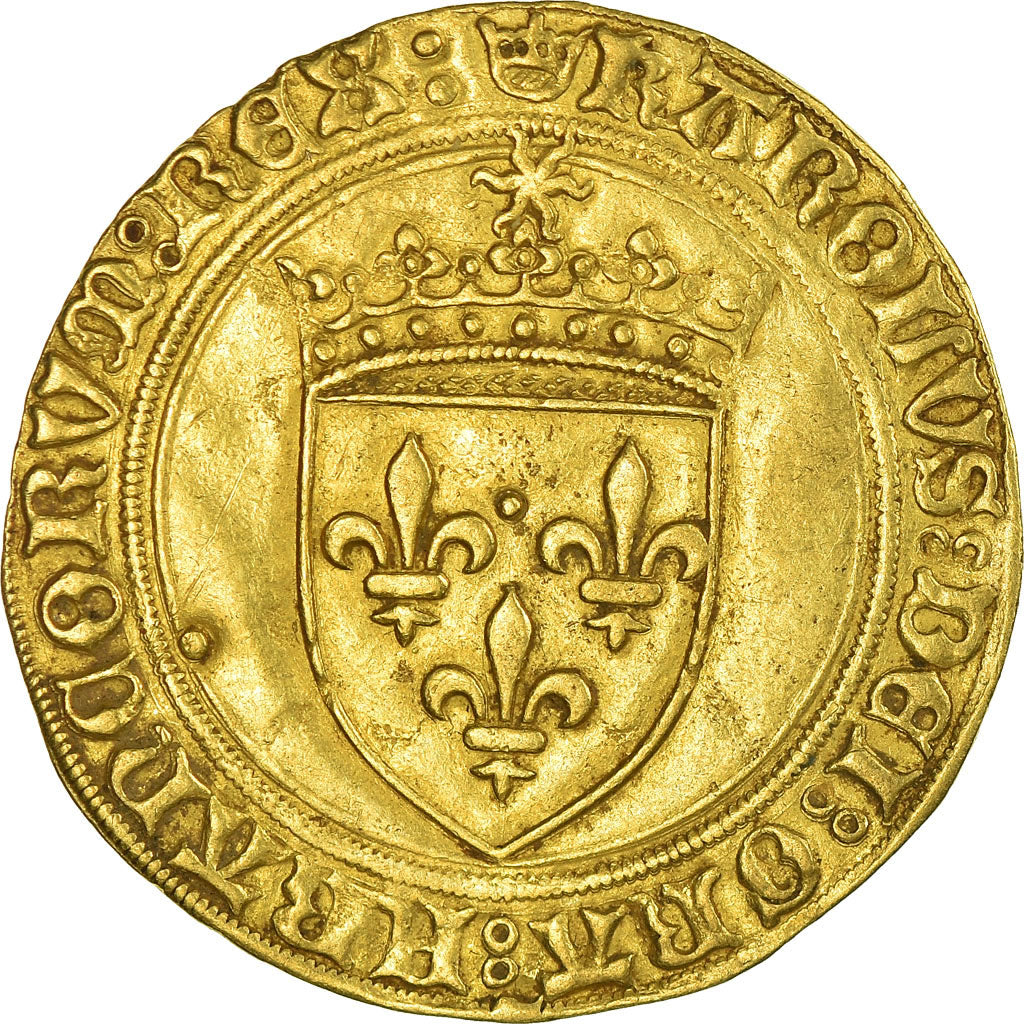Monnaie, France, Charles VIII, Ecu d'or, Paris, TTB+, Or, Duplessy:575