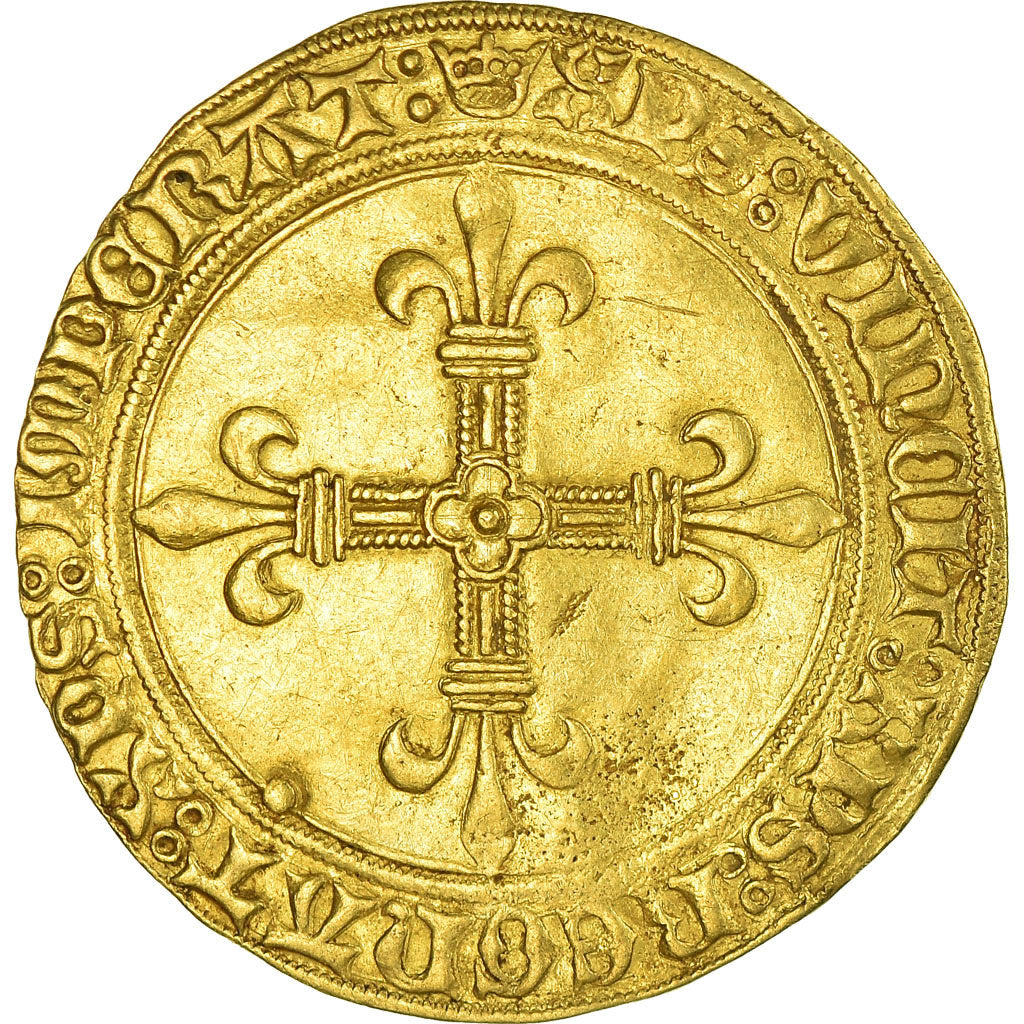 Monnaie, France, Charles VIII, Ecu d'or, Paris, TTB+, Or, Duplessy:575