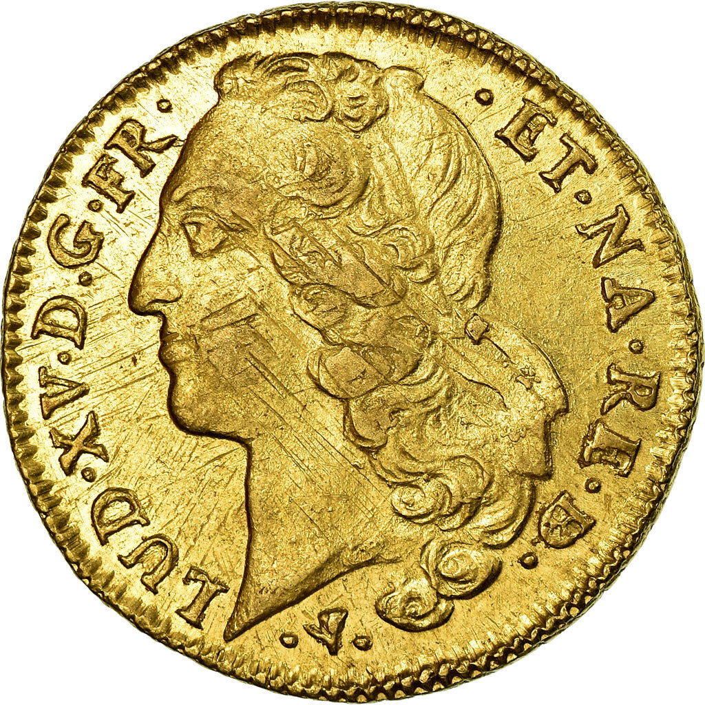 Monnaie, France, Louis XV, Double louis d'or de Béarn au bandeau, 1759 Pau