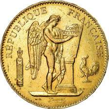 Moeda, França, Génie, 50 Francs, 1878, Paris, AU(50-53), Dourado, KM:831
