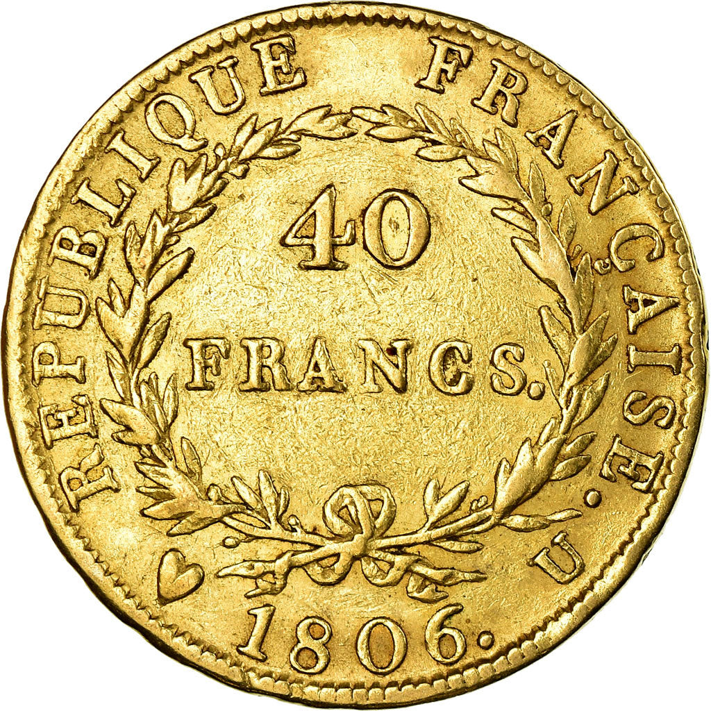 Monnaie, France, Napoléon I, 40 Francs, 1806, Torino, TTB, Or, Gadoury:1082