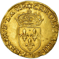 Monnaie, France, Charles IX, Écu d'or au soleil, 1566 (MDLXVI), Toulouse, SUP