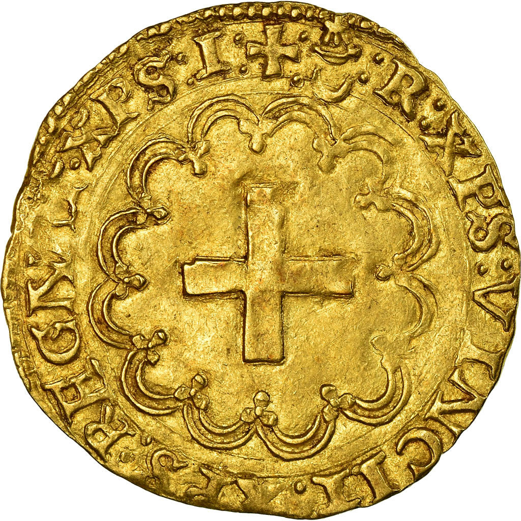 Monnaie, France, François Ier, Ecu d'or à la croisette, Bordeaux, TTB+, Or