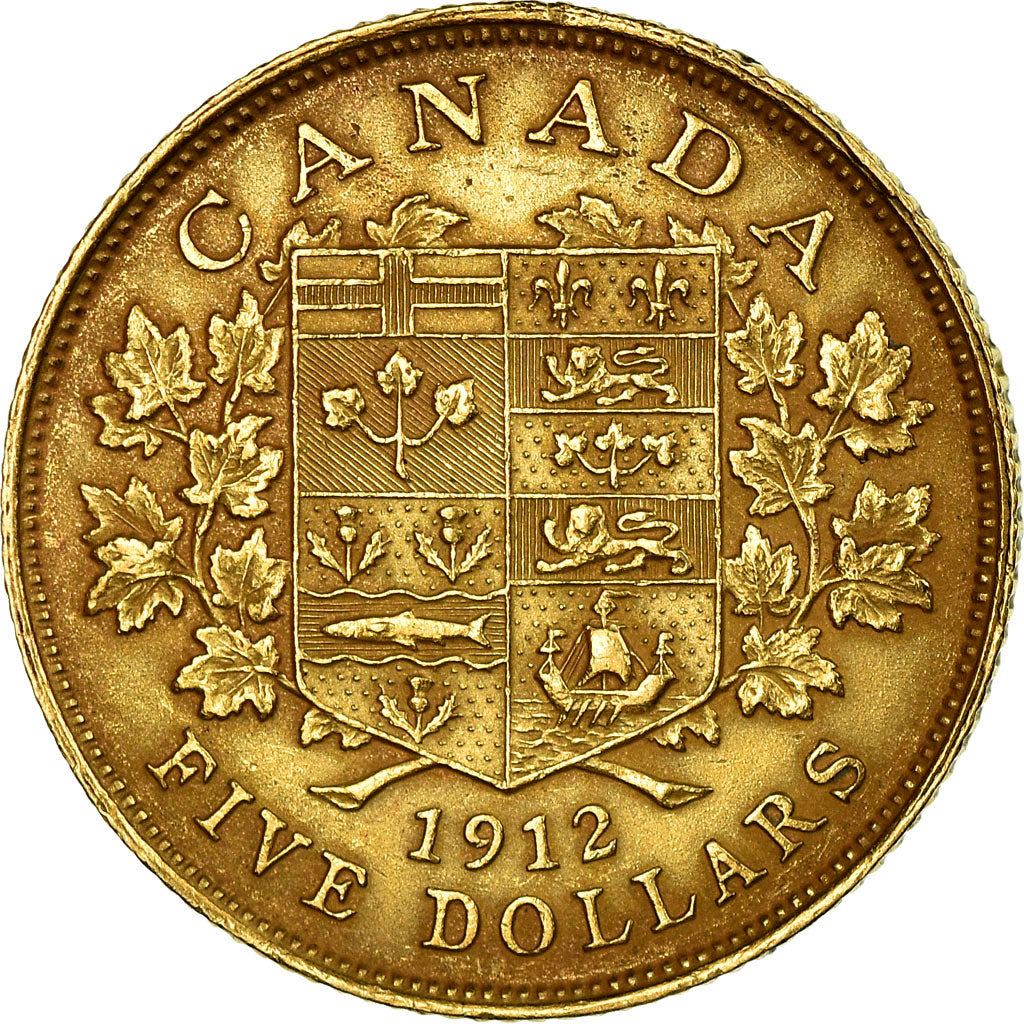 Monnaie, Canada, George V, 5 Dollars, 1912, Royal Canadian Mint, Ottawa, TTB