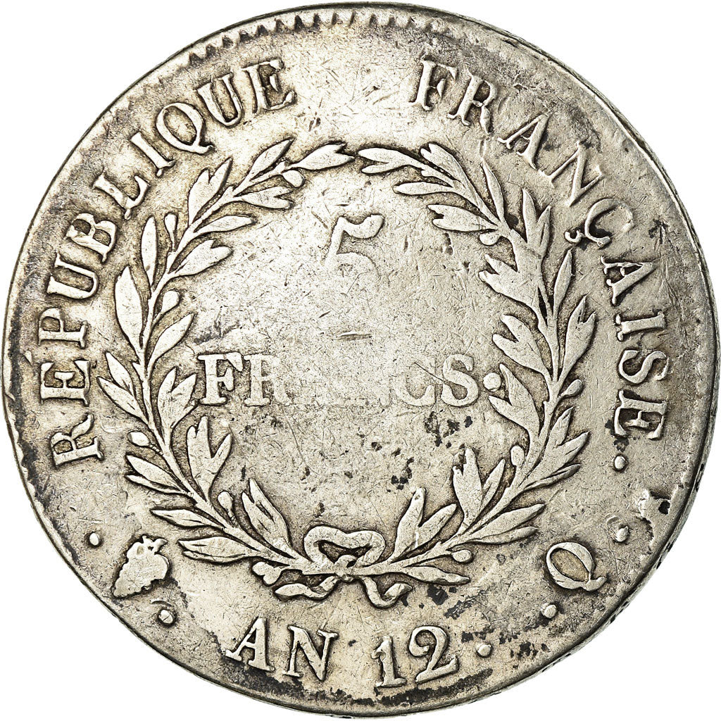 Coin, France, Napoléon I, 5 Francs, An 12, Perpignan, VF(20-25), Silver