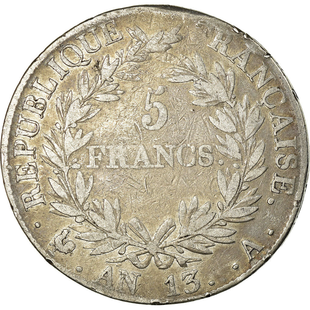 Moneta, Francja, Napoléon I, 5 Francs, AN 13, Paris, VF(20-25), Srebro