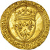 Moneta, Francja, Charles VI, Écu d'or à la couronne, AU(50-53), Złoto