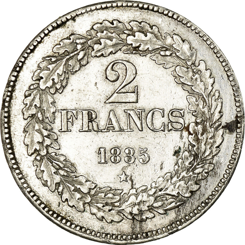 Coin, Belgium, Leopold I, 2 Francs, 1835, AU(50-53), Silver