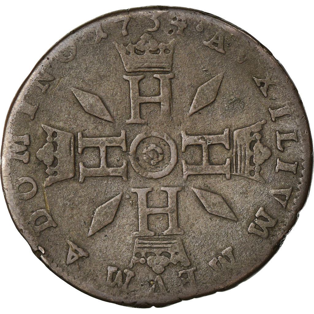 Coin, Monaco, Honore III, 3 Sols, Pezetta, 1734, Monaco, VF(30-35), Billon