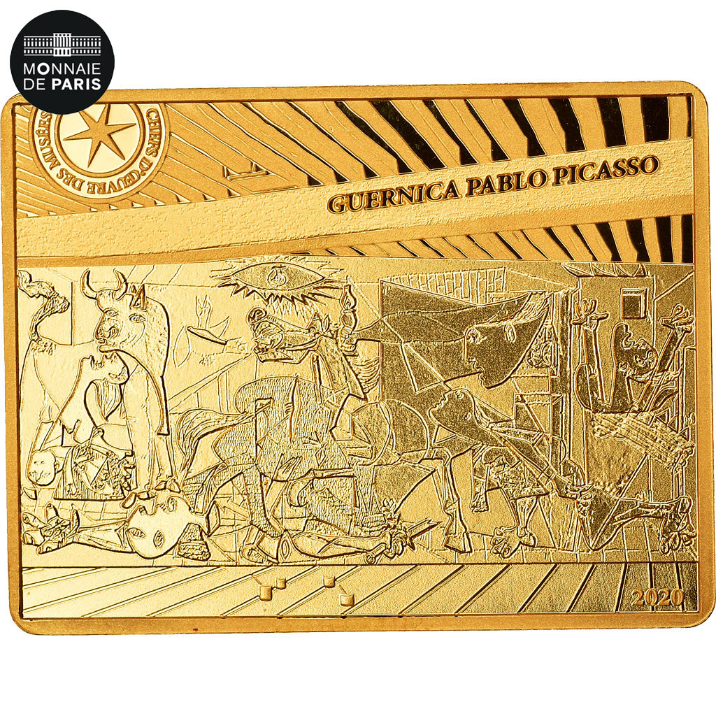 France, 50 Euro, 2020, PICASSO GUERNICA, FDC, Or