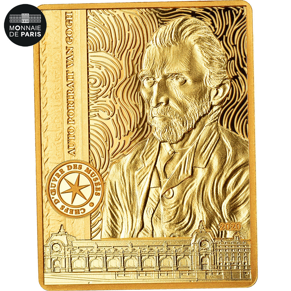 France, 50 Euro, 2020, AUTOPORTRAIT VAN GOGH, FDC, Or