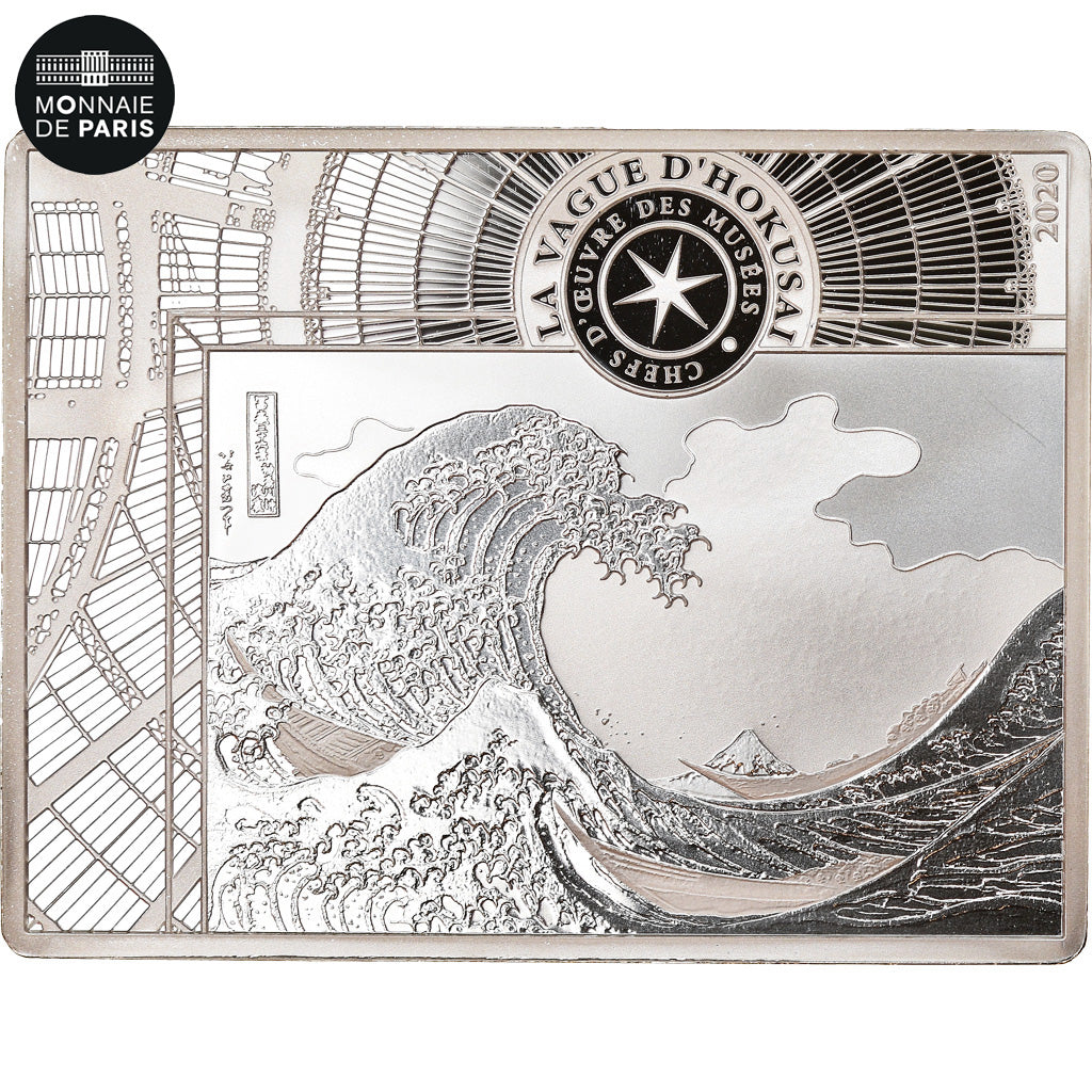 France, 10 Euro, 2020, La Vague Housukaï, FDC, Argent