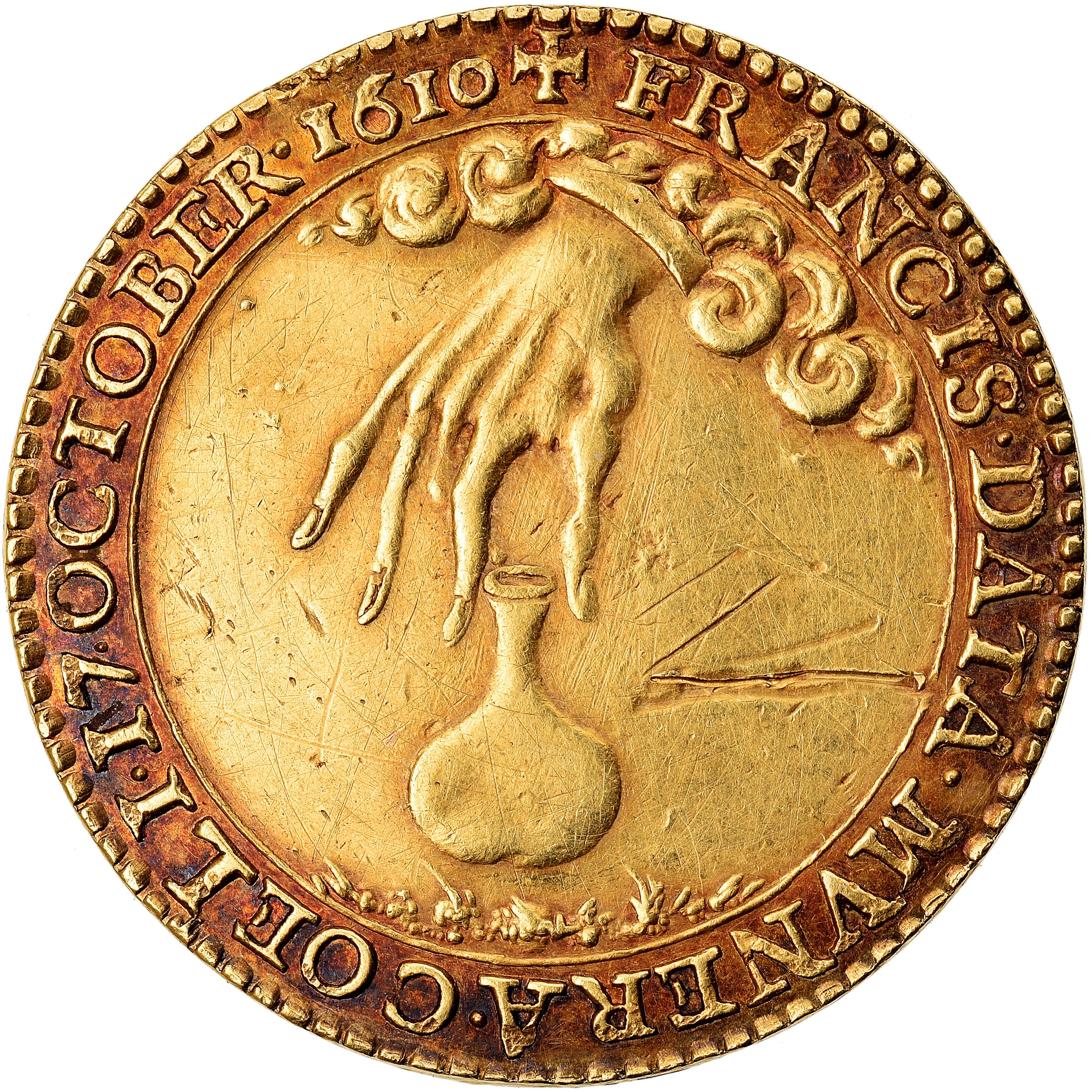 França, Jeton, SACRE DE LOUIS XIII, 1610, AU(55-58), Dourado