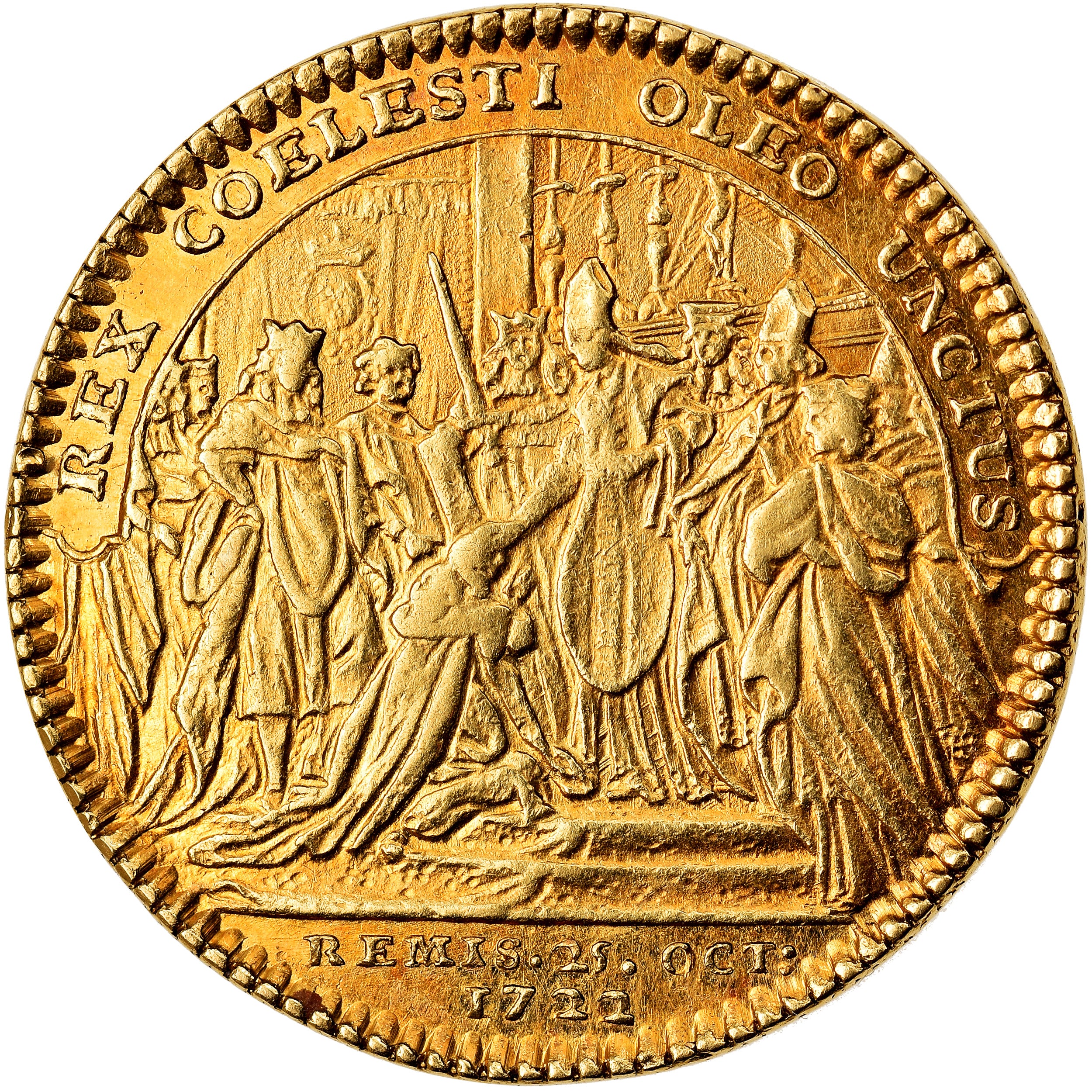 France, Jeton, SACRE DE LOUIS XV, 1722, AU(55-58), Gold