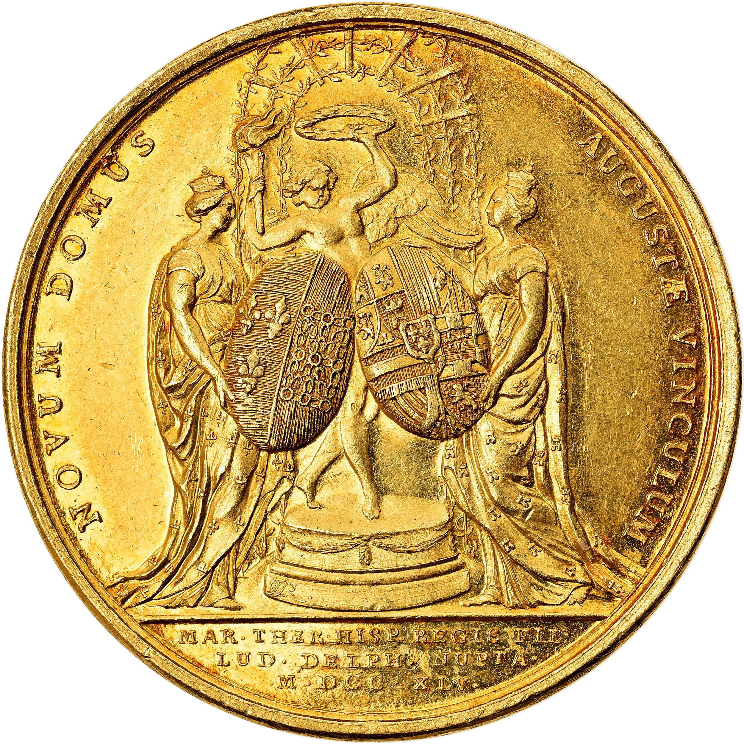 França, Medal, PREMIER MARIAGE DU DAUPHIN ET DE MARIE THERESE, 1745, AU(55-58)