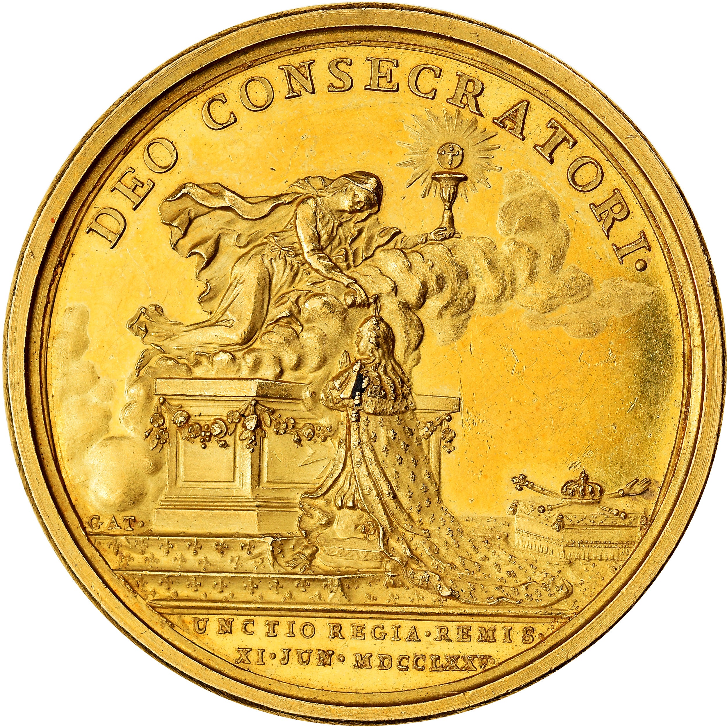 France, Medal, SACRE DE LOUIS XVI, 1775, AU(55-58), Gold