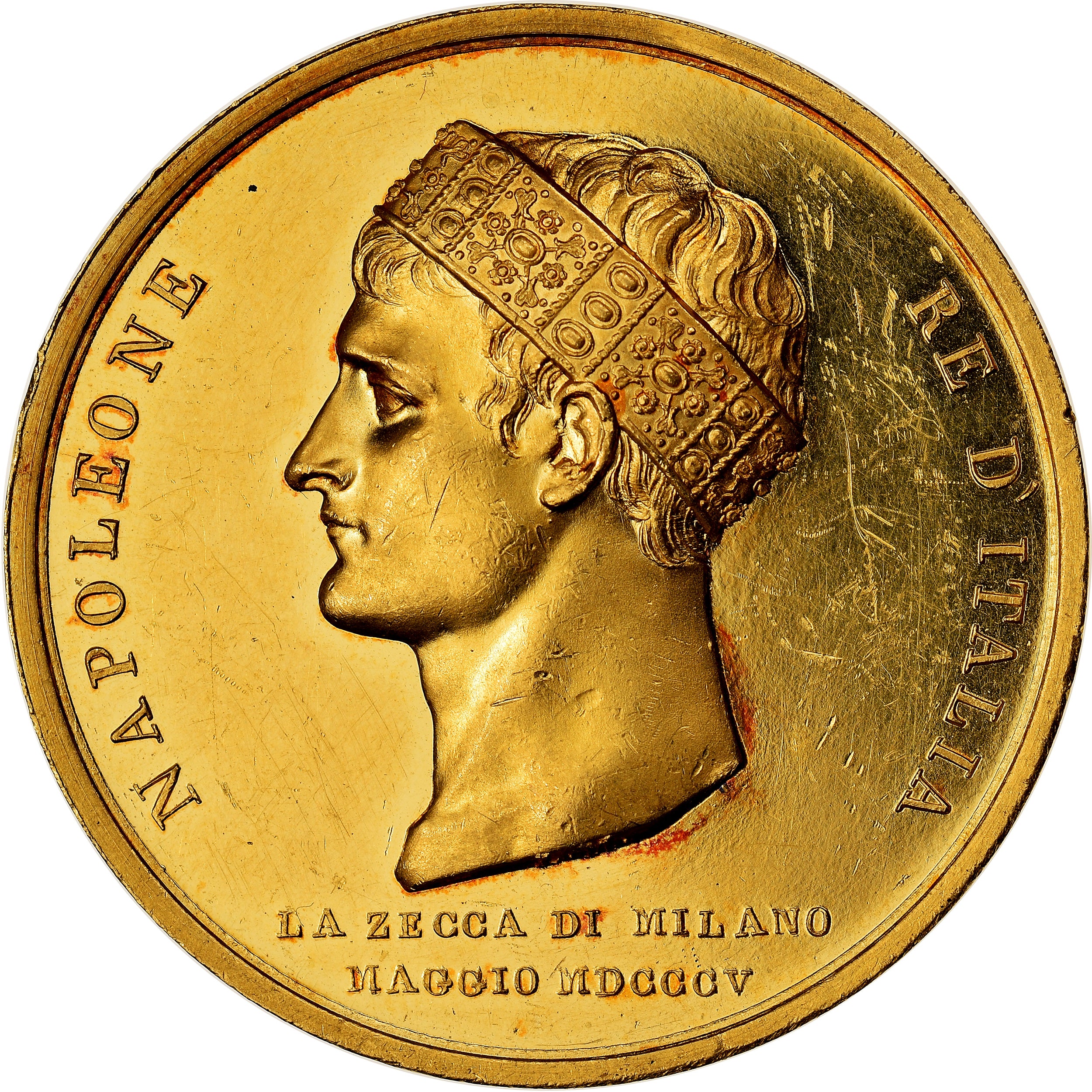 Italie, Médaille, NAPOLEON IER ROI D'ITALIE, 1805, SUP, Or