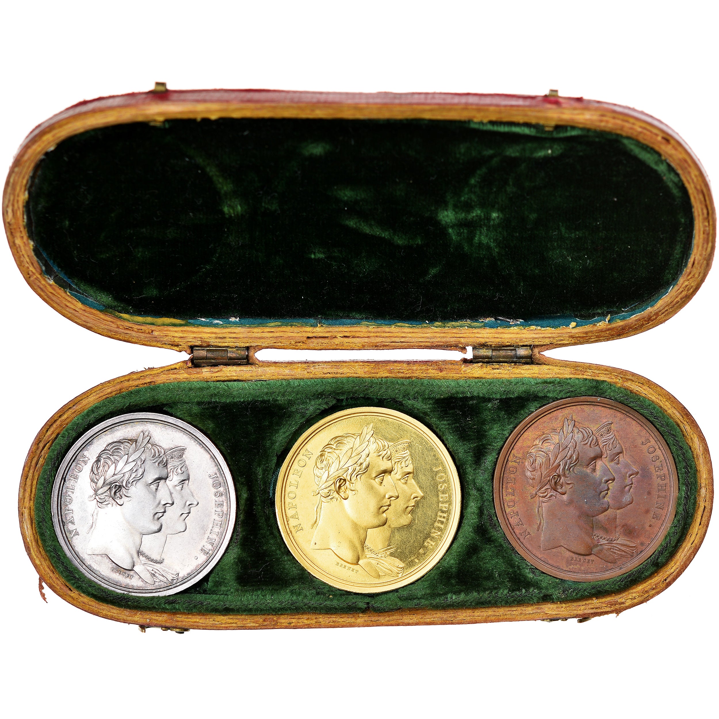 France, Medal, An XIII, NAPOLEON IER - COFFRET DE 3 MEDAILLES, AU(55-58)