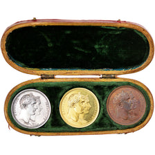 France, Medal, An XIII, NAPOLEON IER - COFFRET DE 3 MEDAILLES, AU(55-58)