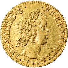 Moeda, França, Louis XIV, Louis d'or à la mèche courte, Louis d'Or, 1644