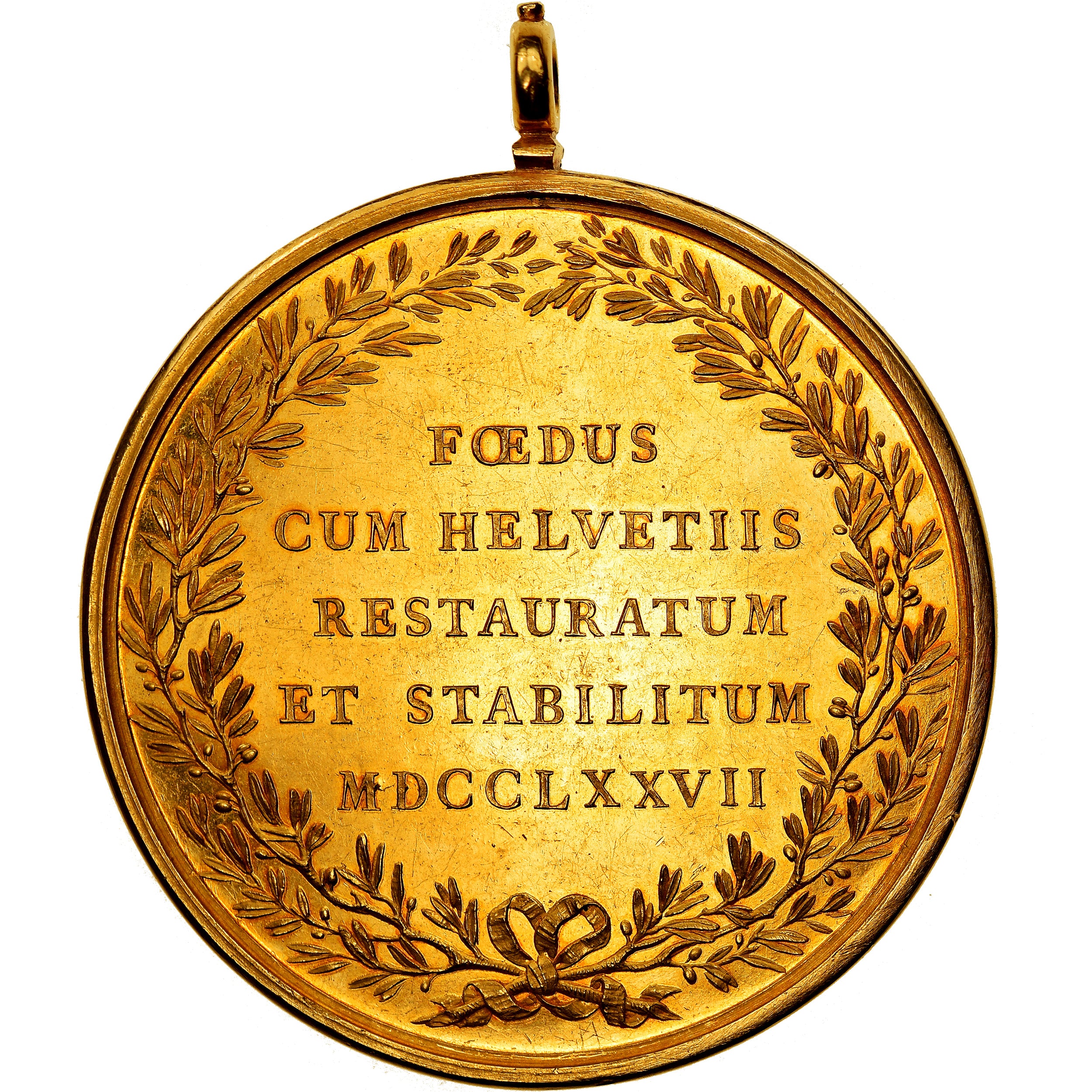 France, Médaille, Louis XVI, Alliance entre la Suisse et la France, 1777, SUP