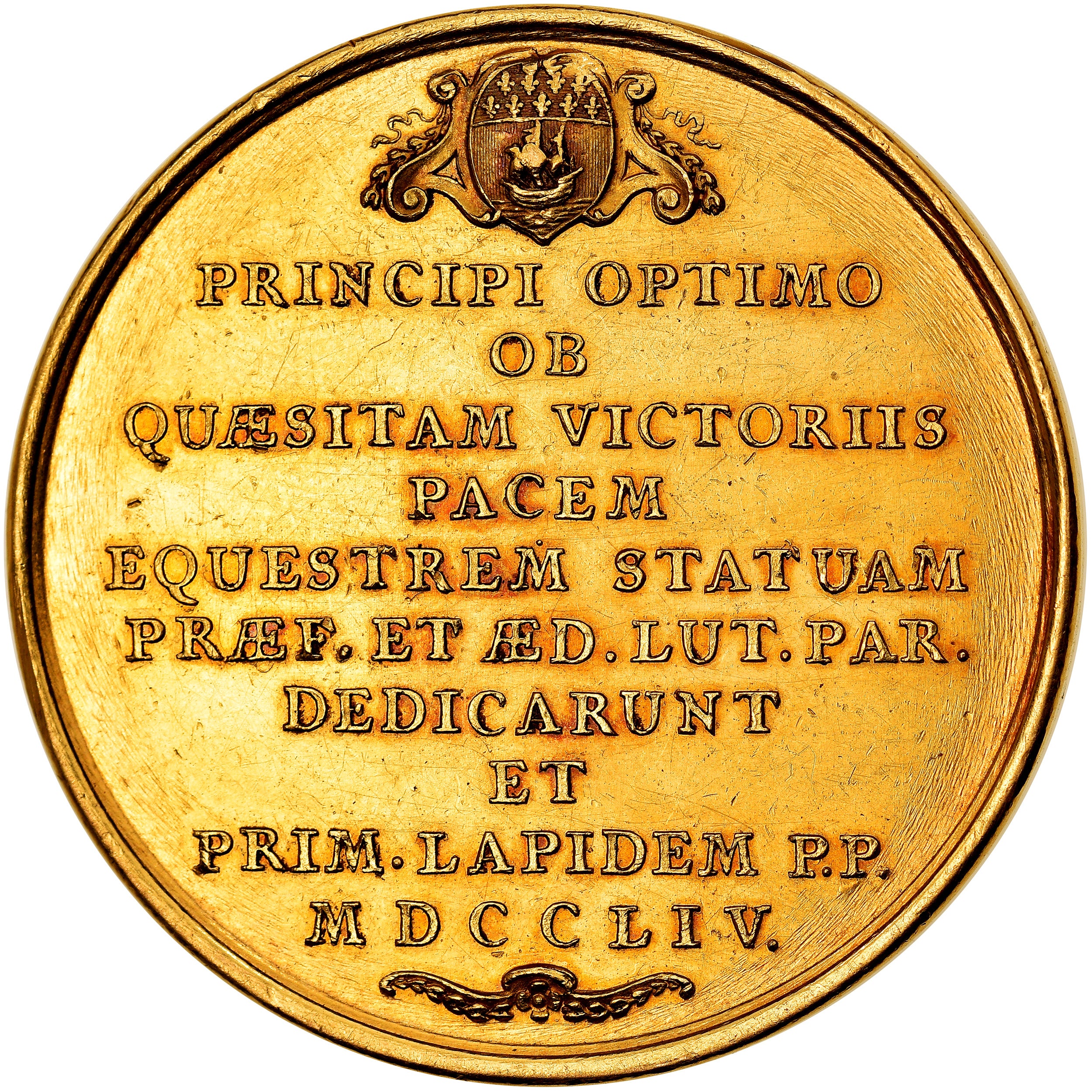 France, Medal, Louis XV, Pose de la première pierre de la statue équestre