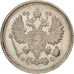 Russia, Nicholas II, 10 Kopeks, 1915, Petrograd, Silver, KM:20a.3