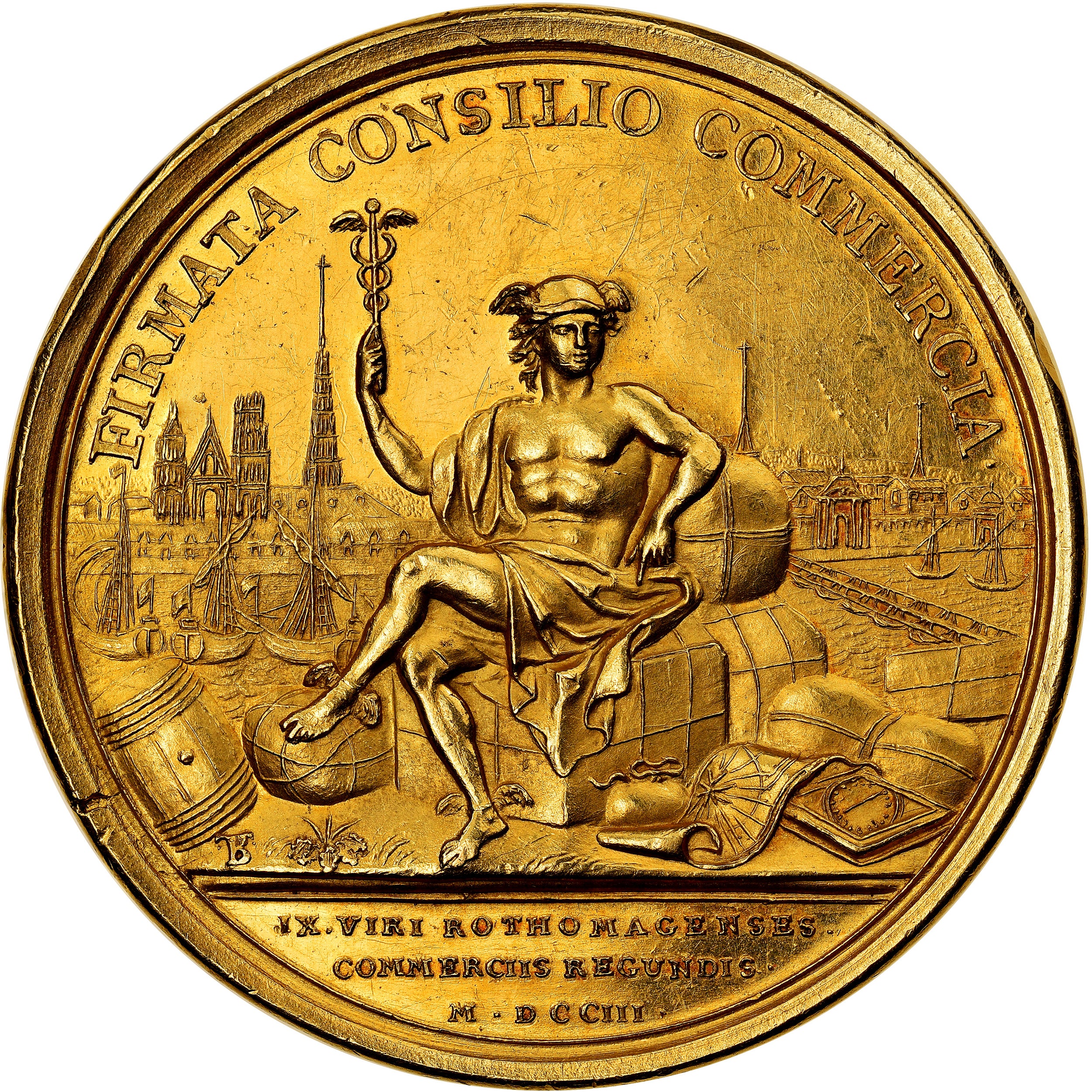 Frankreich, Medaille, Louis XIV, Chambre de Commerce de Bordeaux, VZ, Gold