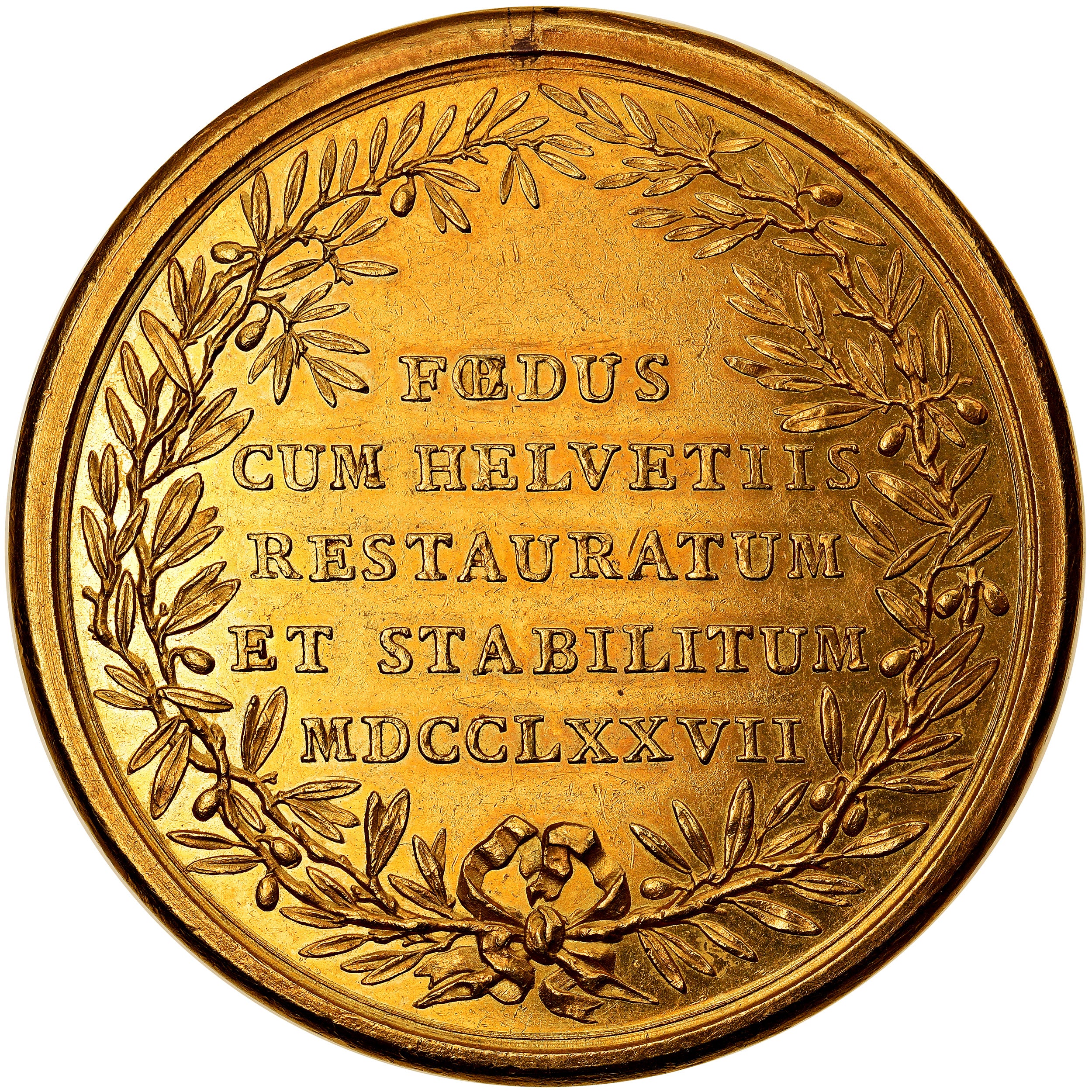 France, Médaille, Louis XVI, Alliance Franco-Suisse par Duvivier, SUP, Or