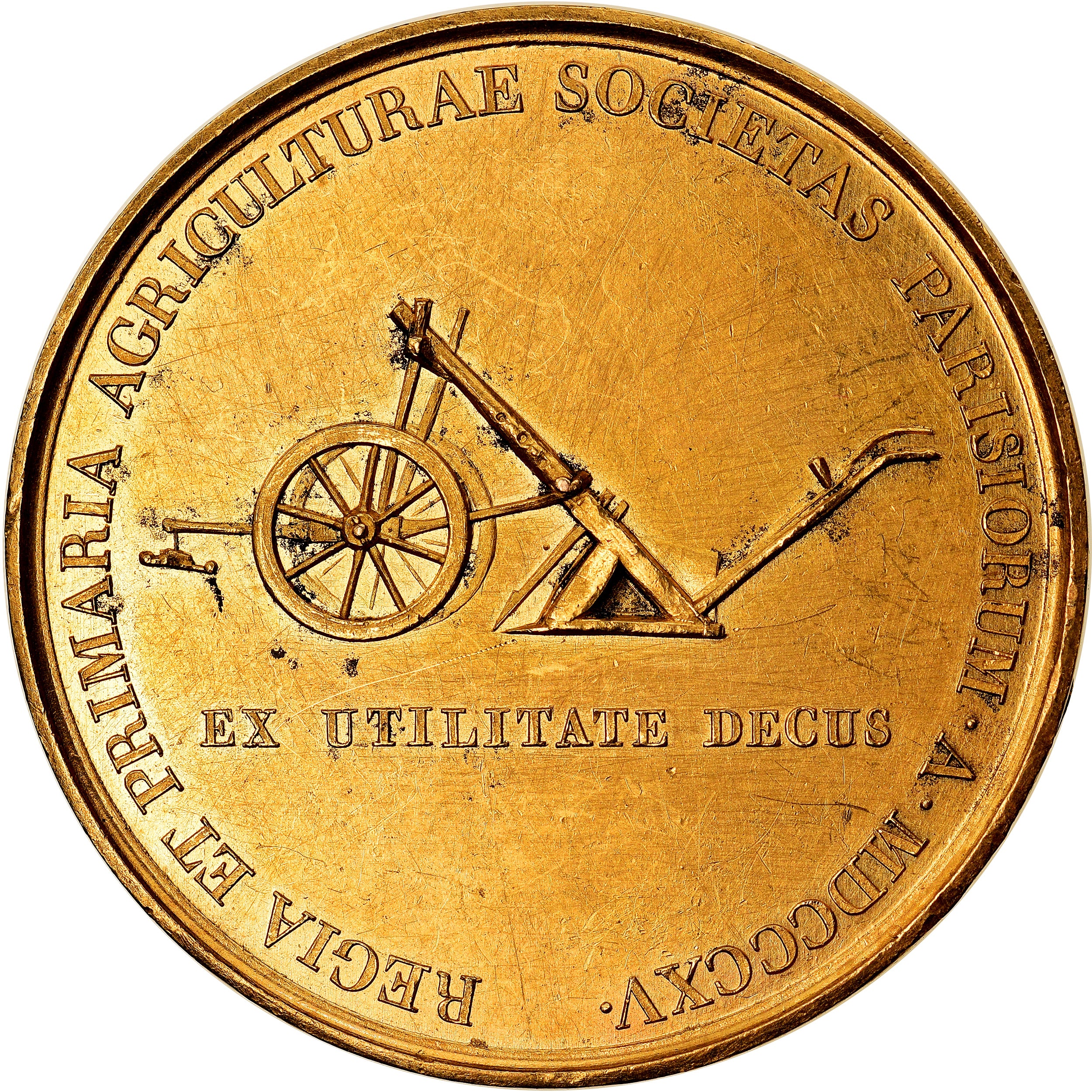 Francja, Medal, Louis XVIII, Société Agricole de Paris., AU(55-58), Złoto