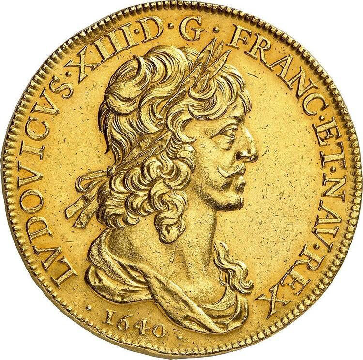 Moneda, Francia, Louis XIII, 10 Louis D'or, 1640, Paris, EBC, Oro